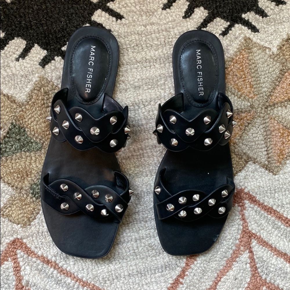 Marc Fisher leather stud sandals size 8
